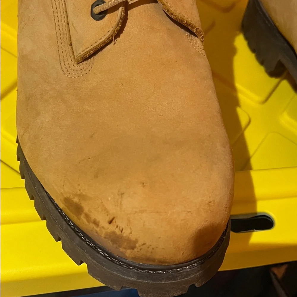 Timberland Men’s Tan Nubuck Padded Collar Lace-Up Boots Sz 15 - Picture 7 of 16